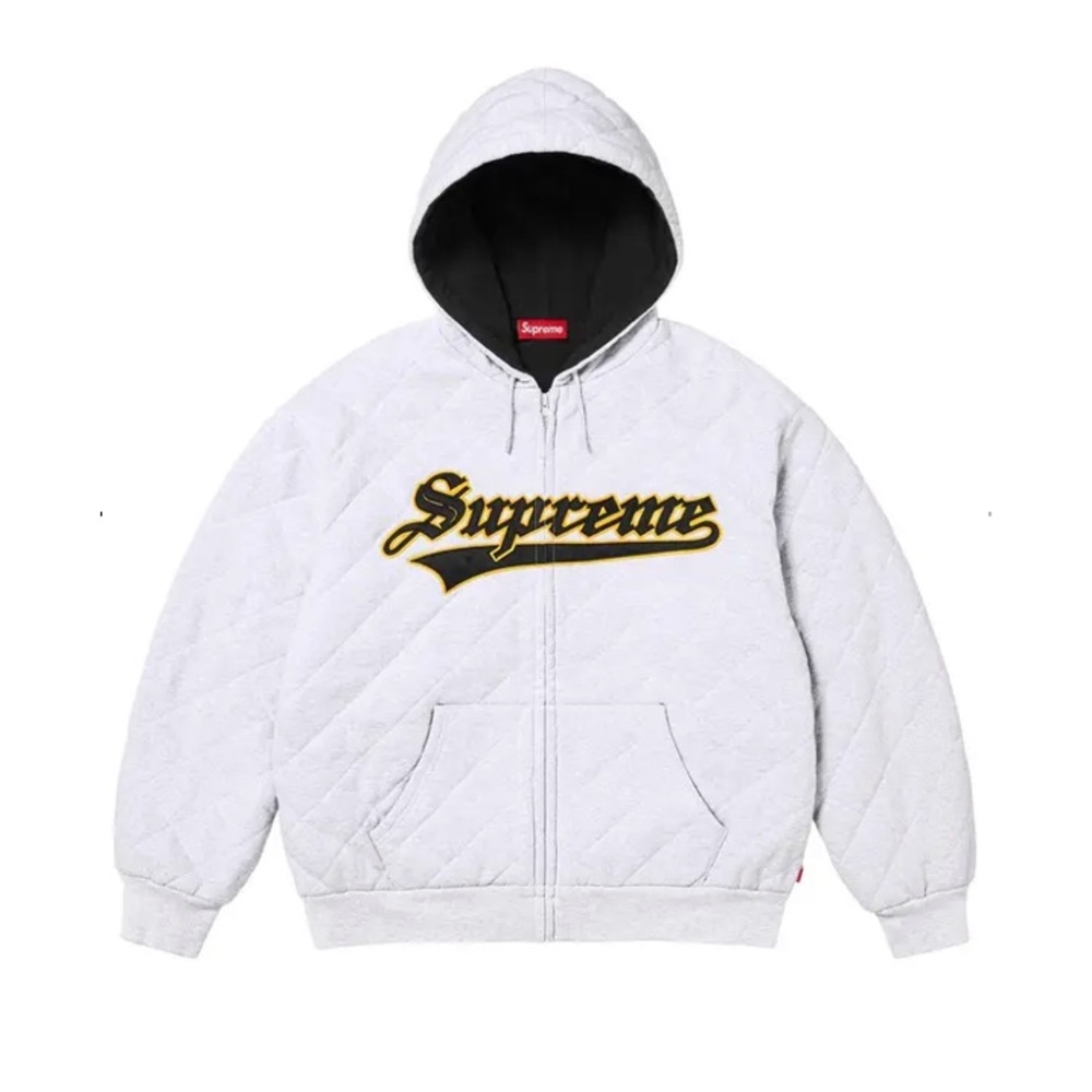 NEW Supreme Quilted Zip Up Hoodie